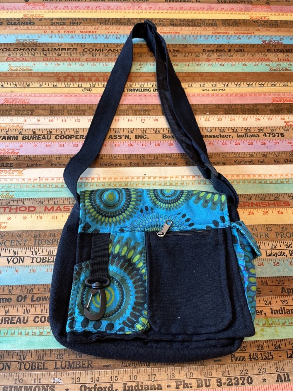 Gypsy Rose Y2K 90s Fabric Cotton Crossbody bag Purse Hippie Festival Boho